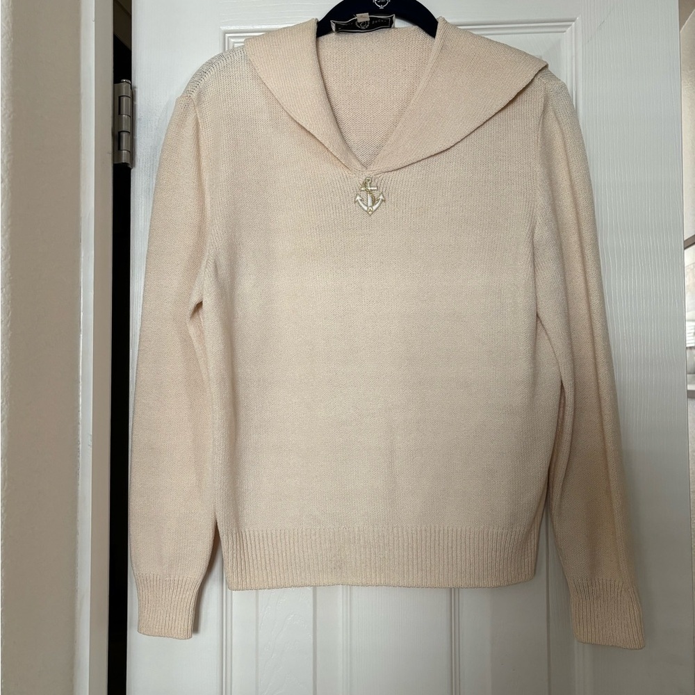 St. John Sport | Vintage‎ Sailor Collar Sweater Ivory Sz S